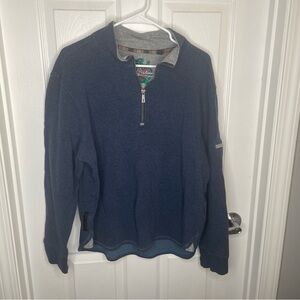 Robert Graham 1/4 Zip Pullover Sweater in Blue L
